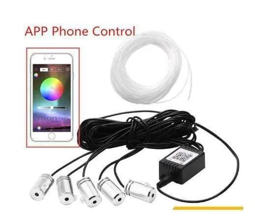1 Set Bunte RGB LED Auto Innenraum Neon EL Draht Streifen Licht Auto Armaturenbrett Dekorative Lampe Sound Aktive APP Control kit
