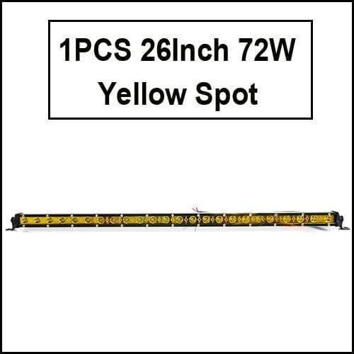 Super Slim 18W 36W 54W 72W 90W Einreihige LED-Lichtleiste für Offroad-Lkw 4X4 Autonetz-Spot-Fahrlichter 12V 24V Weiß Gelb
