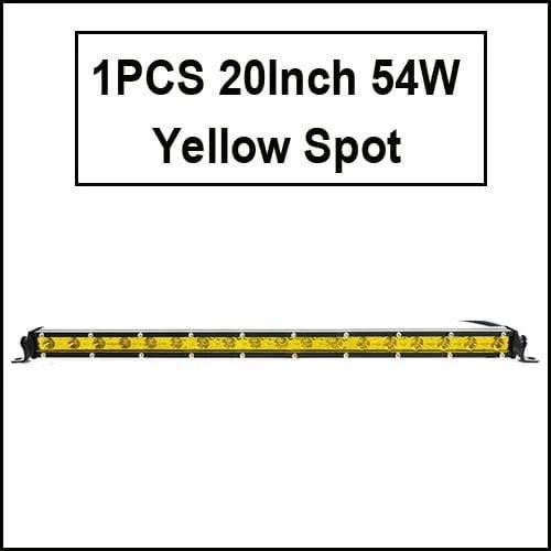 Super Slim 18W 36W 54W 72W 90W Einreihige LED-Lichtleiste für Offroad-Lkw 4X4 Autonetz-Spot-Fahrlichter 12V 24V Weiß Gelb