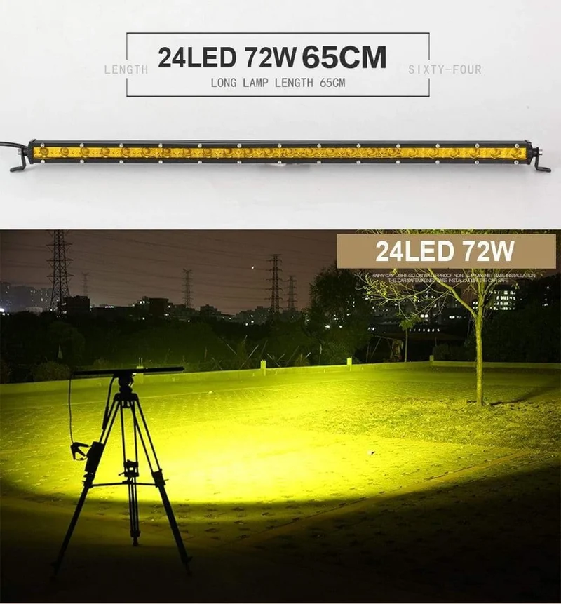 Super Slim 18W 36W 54W 72W 90W Einreihige LED-Lichtleiste für Offroad-Lkw 4X4 Autonetz-Spot-Fahrlichter 12V 24V Weiß Gelb