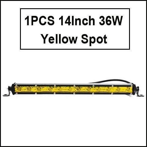 Super Slim 18W 36W 54W 72W 90W Einreihige LED-Lichtleiste für Offroad-Lkw 4X4 Autonetz-Spot-Fahrlichter 12V 24V Weiß Gelb
