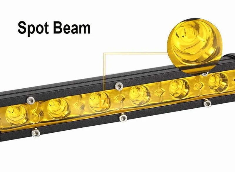 Super Slim 18W 36W 54W 72W 90W Einreihige LED-Lichtleiste für Offroad-Lkw 4X4 Autonetz-Spot-Fahrlichter 12V 24V Weiß Gelb