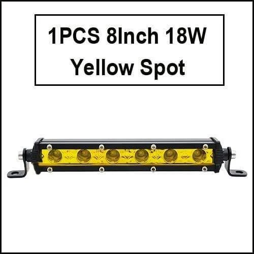 Super Slim 18W 36W 54W 72W 90W Einreihige LED-Lichtleiste für Offroad-Lkw 4X4 Autonetz-Spot-Fahrlichter 12V 24V Weiß Gelb