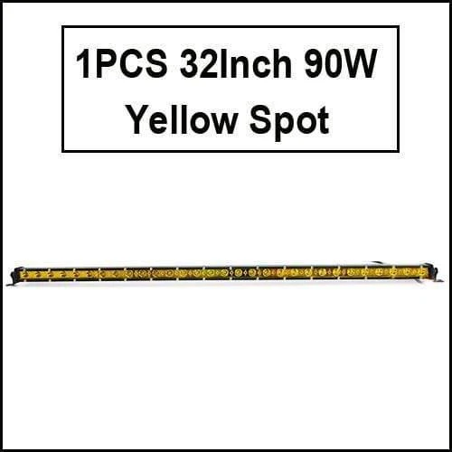 Super Slim 18W 36W 54W 72W 90W Einreihige LED-Lichtleiste für Offroad-Lkw 4X4 Autonetz-Spot-Fahrlichter 12V 24V Weiß Gelb