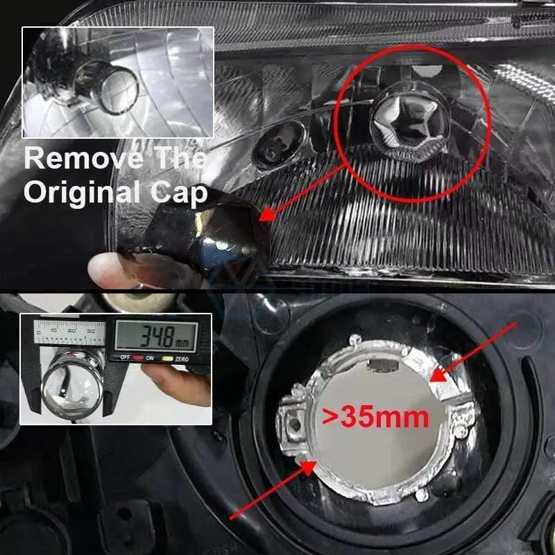 2 Stück H4 LED Hi-Lo Mini-Projektorlinsenscheinwerfer für Auto, klares Strahlmuster, 12 V, 5500 K, kein Astigmatismusproblem, lebenslange Garantie