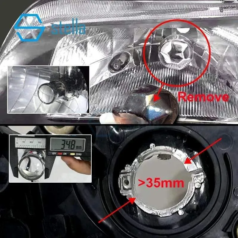 2 Stück H4 LED Hi-Lo Mini-Projektorlinsenscheinwerfer für Auto, klares Strahlmuster, 12 V, 5500 K, kein Astigmatismusproblem, lebenslange Garantie