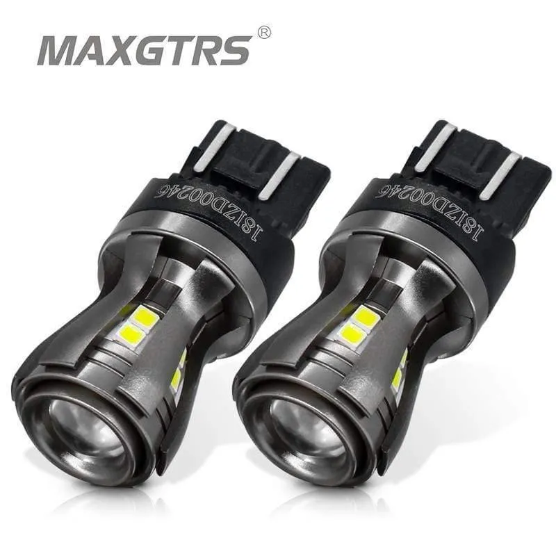 2x Neueste 7443 7444 7440 7441 992 W21/5W Led-lampen mit Projektor für Rückwärts Bremse Schwanz RV blinker Lichter Weiß 6000K