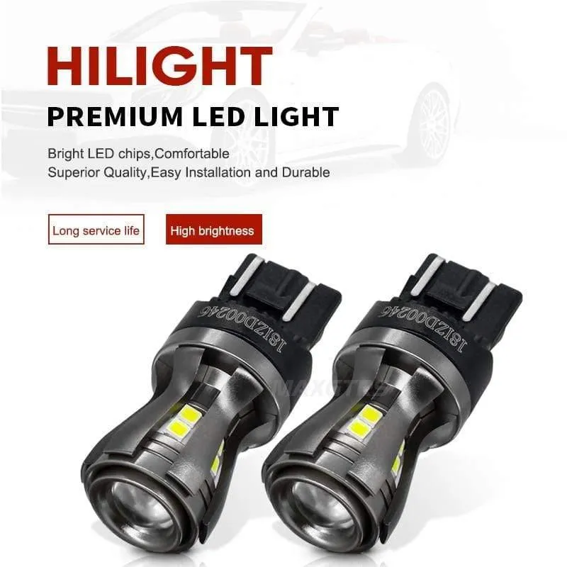 2x Neueste 7443 7444 7440 7441 992 W21/5W Led-lampen mit Projektor für Rückwärts Bremse Schwanz RV blinker Lichter Weiß 6000K