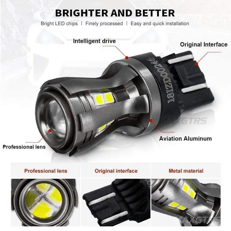 2x Neueste 7443 7444 7440 7441 992 W21/5W Led-lampen mit Projektor für Rückwärts Bremse Schwanz RV blinker Lichter Weiß 6000K