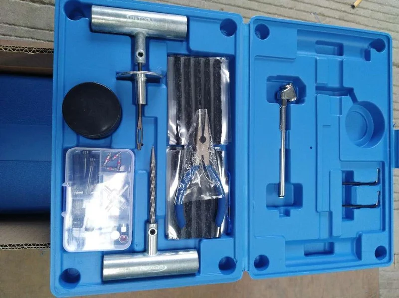 67-teiliger Satz Reifenreparaturwerkzeuge Reifenreparaturset Auto Tubeless Robustes Reparaturwerkzeug Vakuum-Reifenreparaturset Pannenreifen