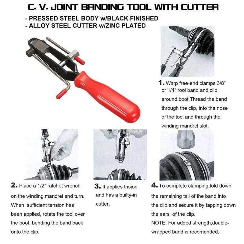 Universal Anti-Staub-Klemme CV-Boot-Klemme Auto-Banding-Tool CV-Gelenk-Boot-Crimper-Zange Autoreifen-Reparatur-Werkzeuge