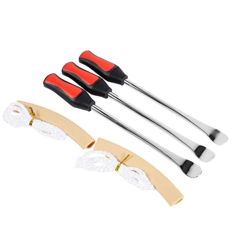 3-teiliges Motorrad-Reifenreparatur-Werkzeug, Reifenheber-Werkzeug, Löffel, Reifeneisen, Felgenwechsel, mit 2 x Radschutz-Set, Reifenwechsel-Reparaturset