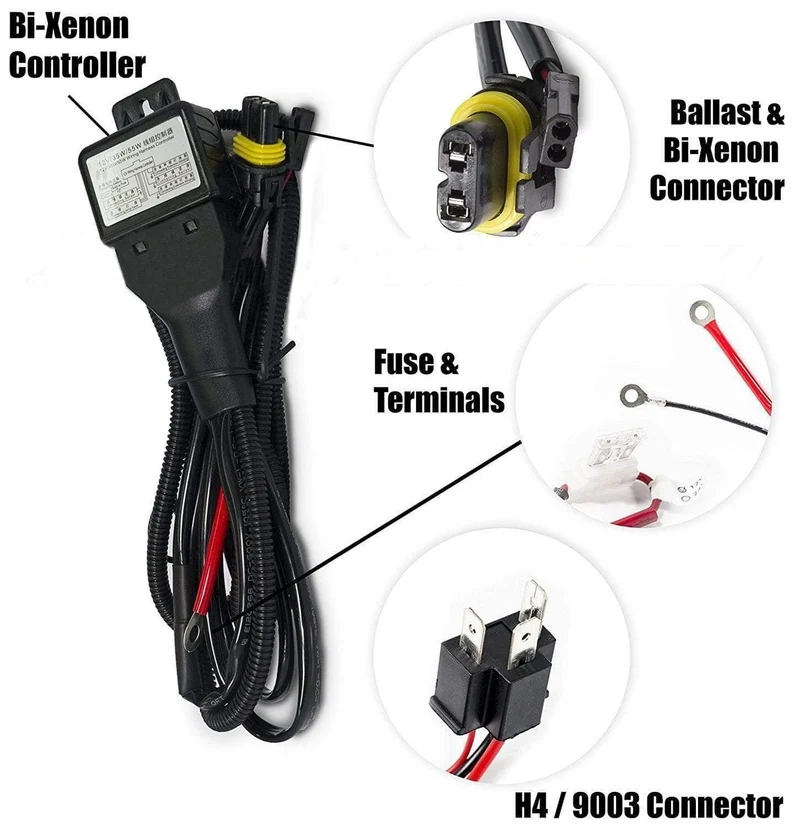 12V 35W 55W HID Bi xenon H4 Kabelbaum Controller für Auto Scheinwerfer Nachrüstung verbinden hid bixenon projektor objektiv