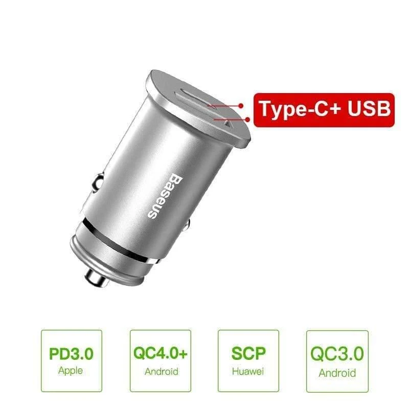 Baseus 30W Quick Charge 4.0 3.0 Autoladegerät für Xiaomi Mi9 Samsung S9 Fast PD AFC SCP für Huawei Supercharge Autotelefon-Ladegerät