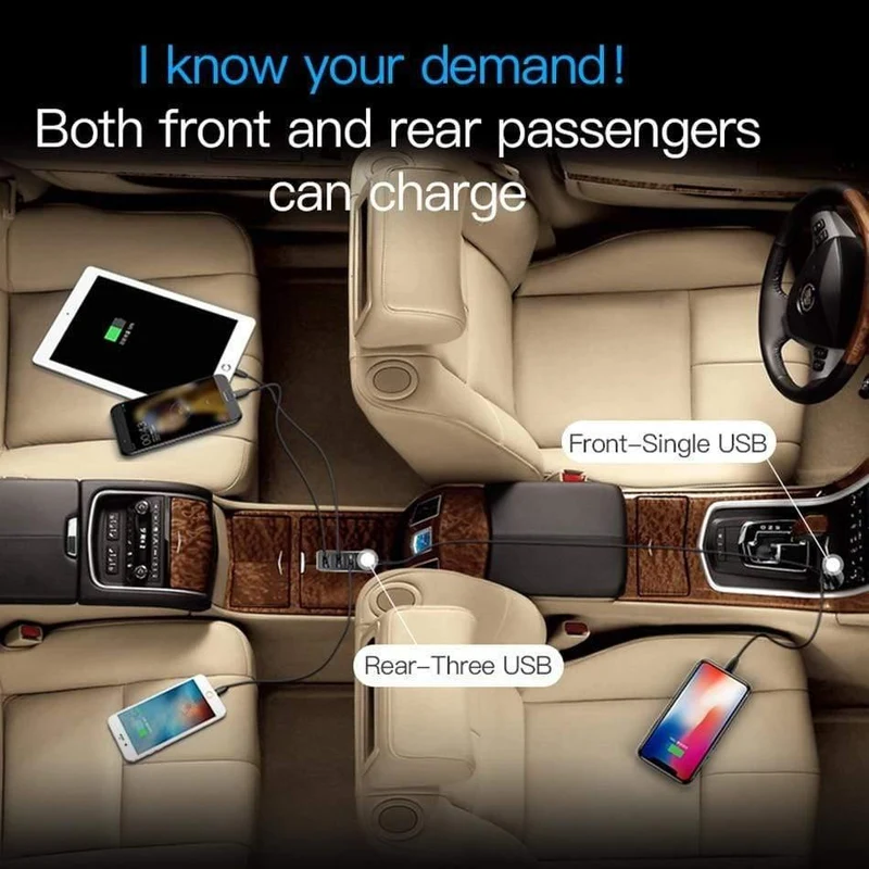 Baseus 4 USB Fast Autoladegerät für iPhone iPad Samsung Tablet Handy Ladegerät 5V 5.5A Auto USB Ladegerät Adapter Auto-Ladegerät