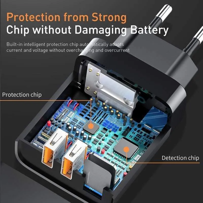 Baseus 18W Dual USB Schnellladegerät Quick Charge 3.0 USB C PD Ladegerät mit Digitalanzeige Doppelte USB-Anschlüsse Ladegerät für Telefon