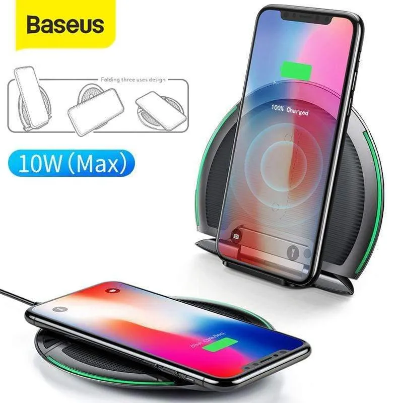Baseus Collapsible Qi Wireless-Ladegerät für iPhone 11 Pro Max X XR XS Multifunktions-Wireless-Schnellladegerät für Samsung S9 / S9 + / S8 (schwarz)