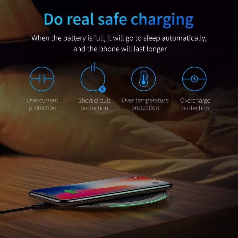 Baseus Collapsible Qi Wireless-Ladegerät für iPhone 11 Pro Max X XR XS Multifunktions-Wireless-Schnellladegerät für Samsung S9 / S9 + / S8 (schwarz)