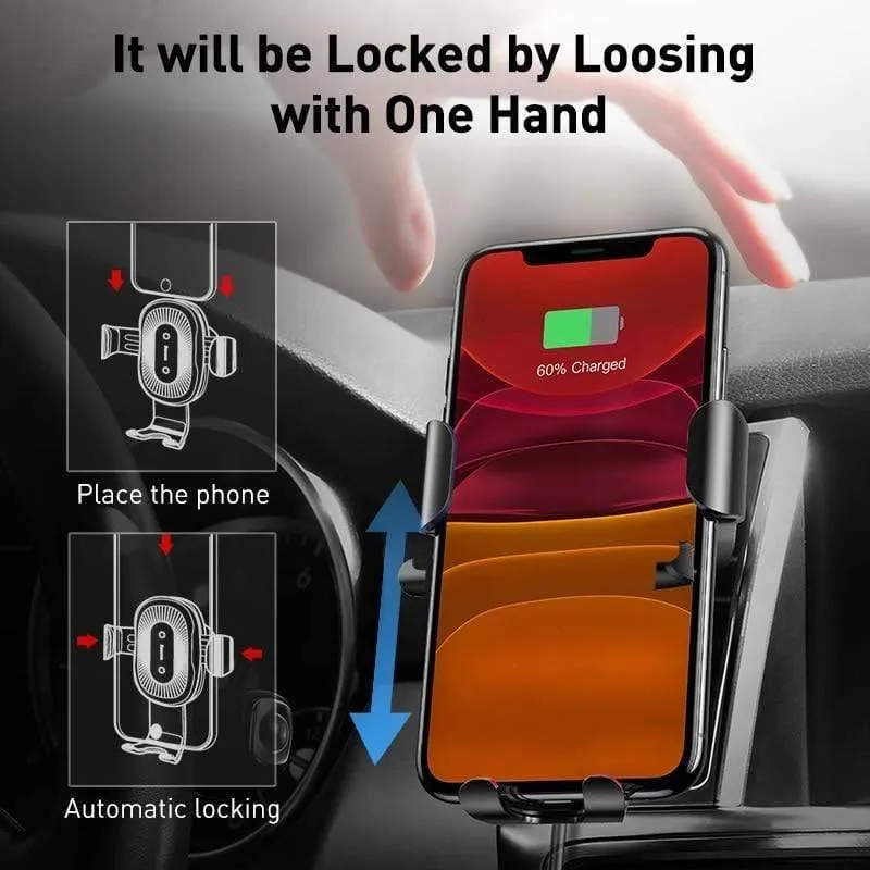 Baseus 10W kabelloses Autoladegerät für Auto CD-Steckplatz Schnelles kabelloses Ladegerät für iPhone 11 Gravity Autohalterung für Mobiltelefone (CD-Steckplatz SCHWARZ)