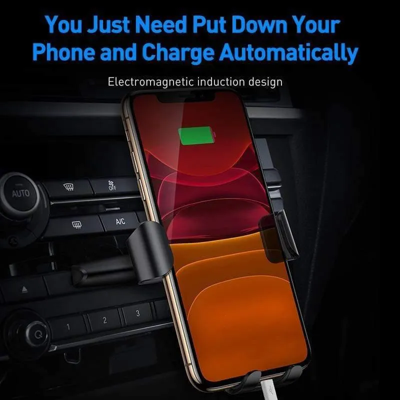 Baseus 10W kabelloses Autoladegerät für Auto CD-Steckplatz Schnelles kabelloses Ladegerät für iPhone 11 Gravity Autohalterung für Mobiltelefone (CD-Steckplatz SCHWARZ)