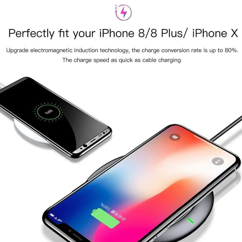 Baseus UFO Wireless-Ladegerät für iPhone X 8 XR XS für Samsung Note 10 S10 S9 10W Qi Wireless-Ladegerät für P30 xiaomi mi 8 9 (schwarz)