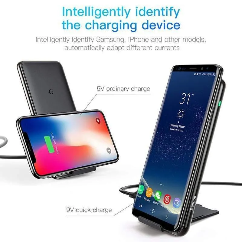 Baseus Qi Wireless-Ladegerät für iPhone Xs Max XR Samsung S9 Note 10 Xiaomi Desktop Wireless Charger Wireless Charging Pad Station