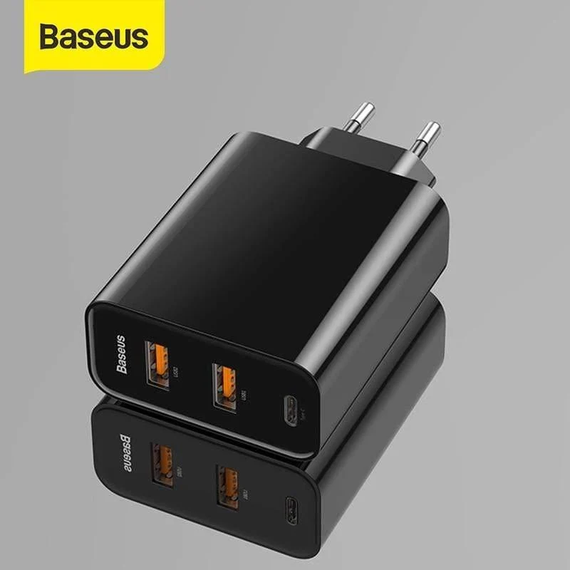 Baseus 3-Ports USB-Schnellladegerät 60W-Unterstützung Schnellladung 4.0 3.0 Typ-C-PD-Ladegerät QC 4.0 3.0-Telefonladegerät für HUAWEI Xiaomi