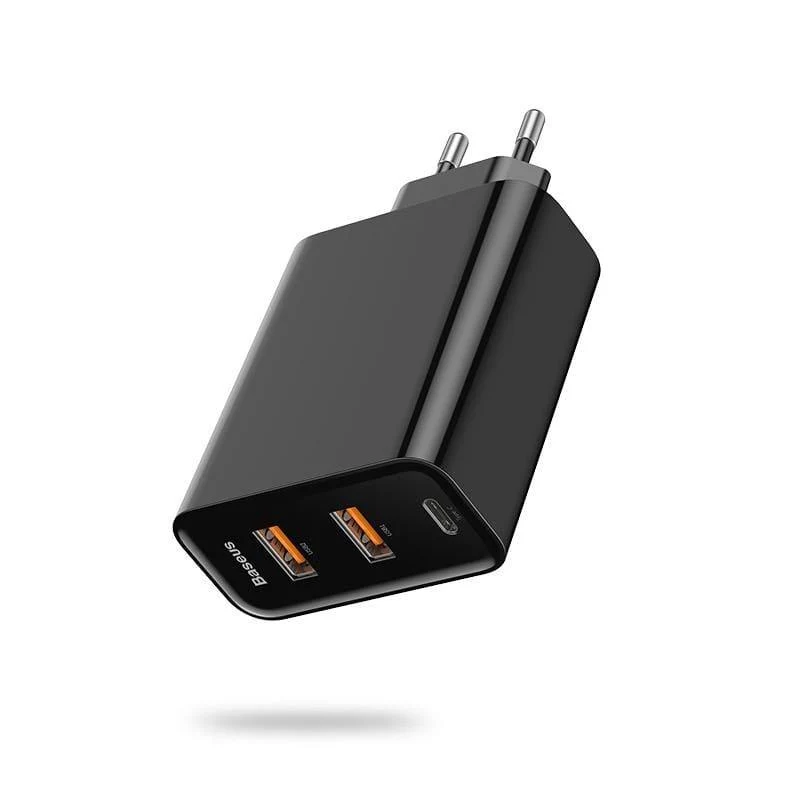 Baseus 3-Ports USB-Schnellladegerät 60W-Unterstützung Schnellladung 4.0 3.0 Typ-C-PD-Ladegerät QC 4.0 3.0-Telefonladegerät für HUAWEI Xiaomi