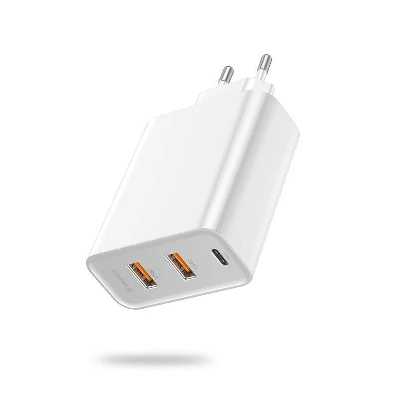Baseus 3-Ports USB-Schnellladegerät 60W-Unterstützung Schnellladung 4.0 3.0 Typ-C-PD-Ladegerät QC 4.0 3.0-Telefonladegerät für HUAWEI Xiaomi
