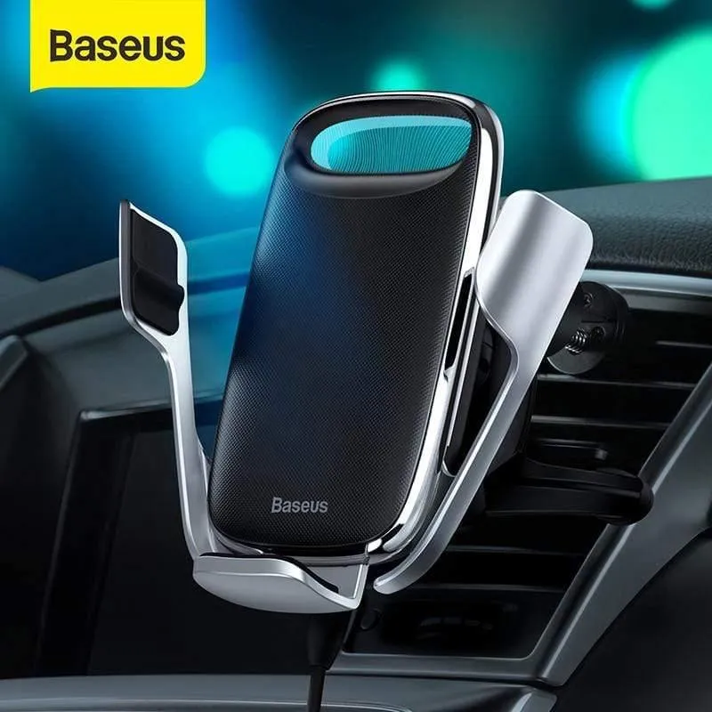 Baseus Kabellose Kfz-Halterung für Telefon, Quick Charge 3.0, schnelles kabelloses Ladegerät, Lüftungsschlitz-Halterung, kabelloses Auto-Ladegerät