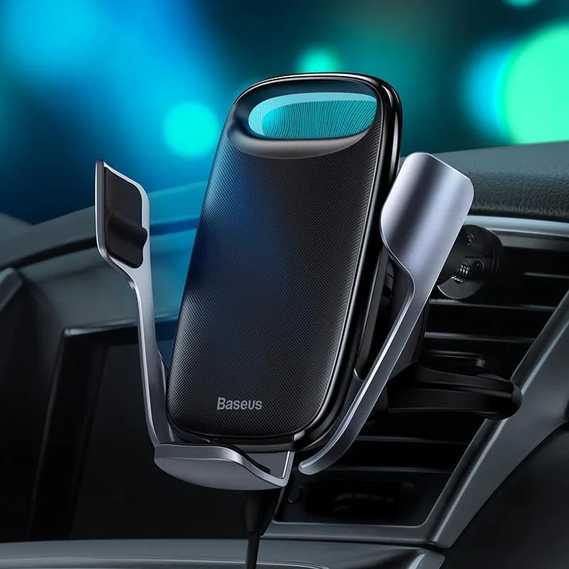 Baseus Kabellose Kfz-Halterung für Telefon, Quick Charge 3.0, schnelles kabelloses Ladegerät, Lüftungsschlitz-Halterung, kabelloses Auto-Ladegerät