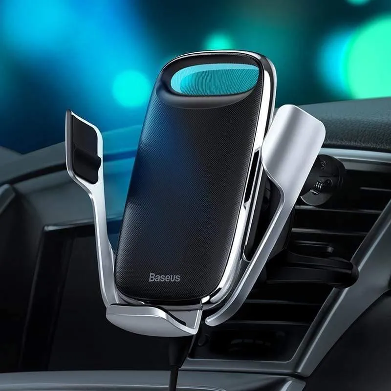 Baseus Kabellose Kfz-Halterung für Telefon, Quick Charge 3.0, schnelles kabelloses Ladegerät, Lüftungsschlitz-Halterung, kabelloses Auto-Ladegerät