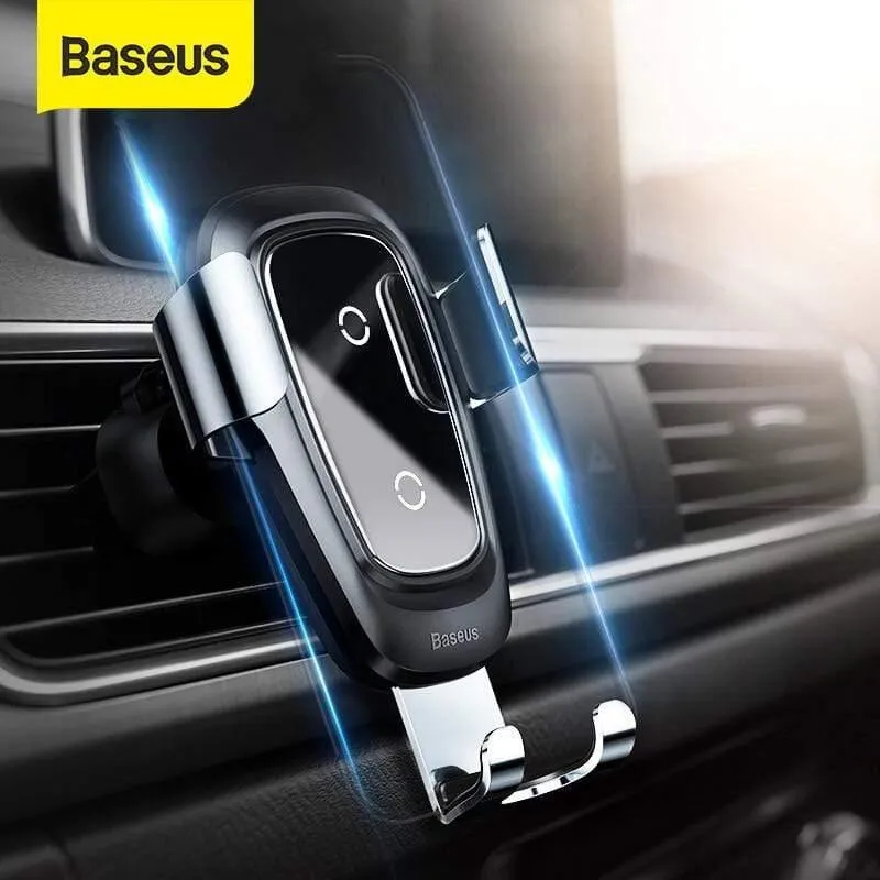 Baseus Qi Wireless Charger Autotelefonhalter für iPhone 11Pro Samsung Handyhalter Ständer Lüftungsschlitzhalterung Schwerkraft-Autohalter