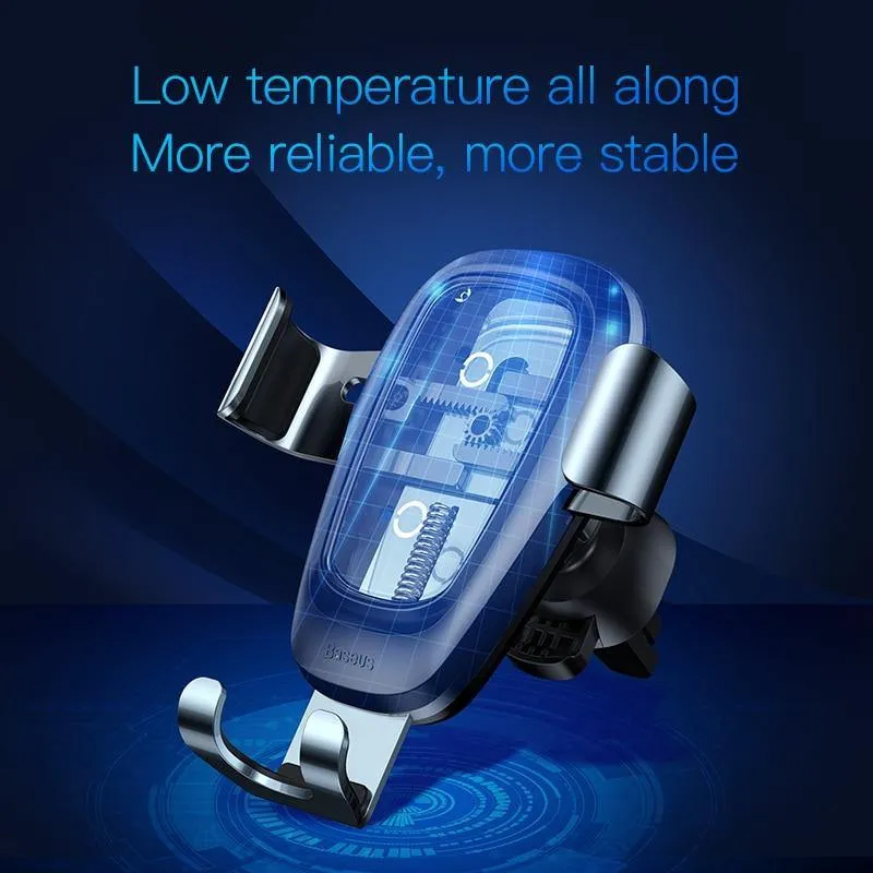 Baseus Qi Wireless Charger Autotelefonhalter für iPhone 11Pro Samsung Handyhalter Ständer Lüftungsschlitzhalterung Schwerkraft-Autohalter