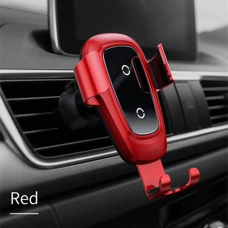 Baseus Qi Wireless Charger Autotelefonhalter für iPhone 11Pro Samsung Handyhalter Ständer Lüftungsschlitzhalterung Schwerkraft-Autohalter