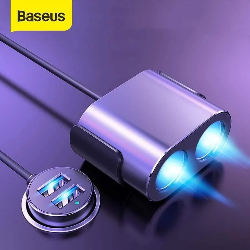 Baseus Autoladegerät Zigarettenanzünder Steckdose Splitter Hub Netzteil für iPhone Samsung Handy Expander Ladegerät DVR GPS