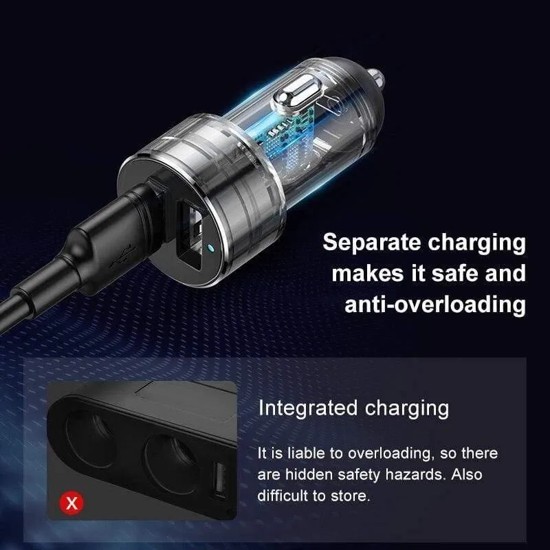 Baseus Autoladegerät Zigarettenanzünder Steckdose Splitter Hub Netzteil für iPhone Samsung Handy Expander Ladegerät DVR GPS