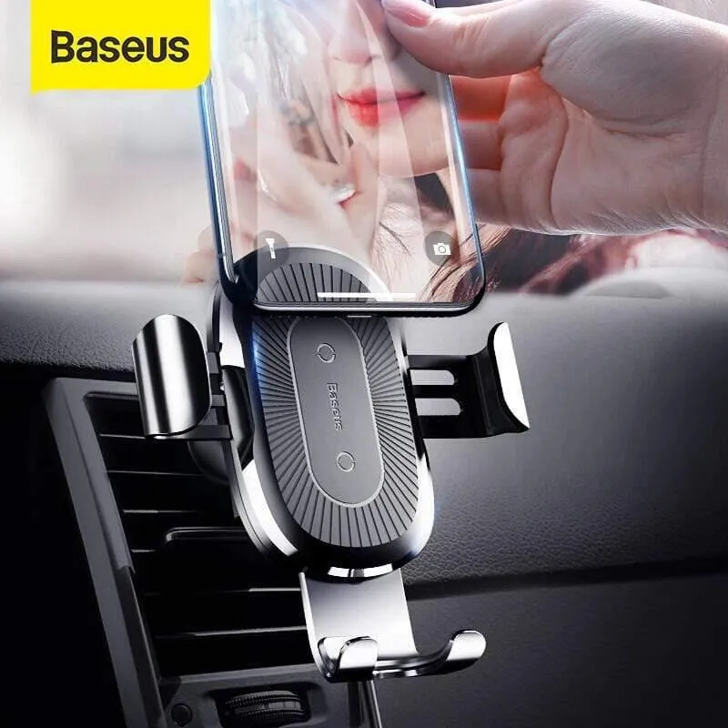 Baseus Qi Wireless-Autoladegerät für Smartphones Auto-Wireless-Ladegerät 10W Schnellladegerät Auto-Entlüftungshalterung Telefonhalter