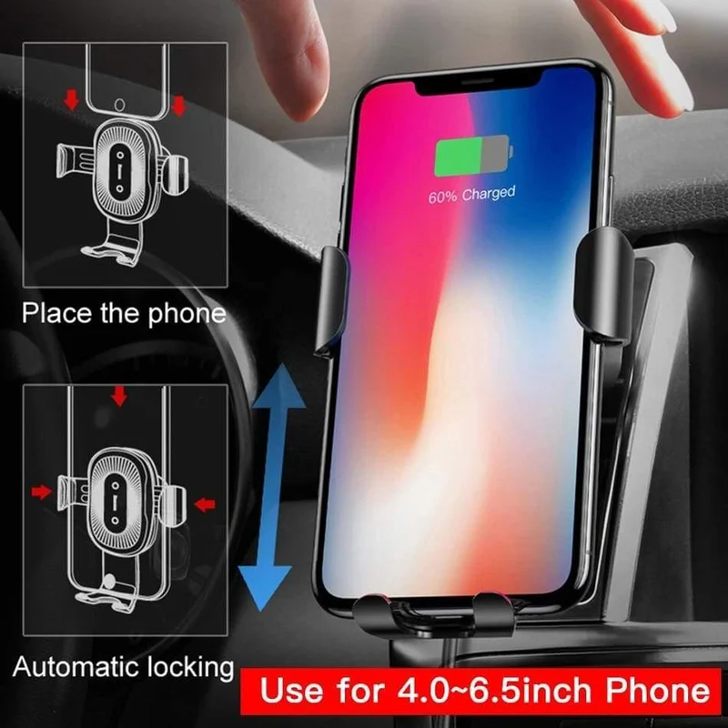 Baseus Qi Wireless-Autoladegerät für Smartphones Auto-Wireless-Ladegerät 10W Schnellladegerät Auto-Entlüftungshalterung Telefonhalter