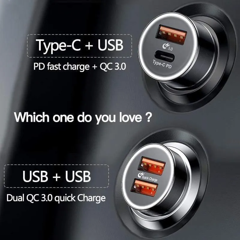 Baseus 36W Dual USB Schnellladung QC 3.0 Autoladegerät für iPhone USB Typ-C PD Schnellladegerät Handy Schnellladegerät Autoladegerät