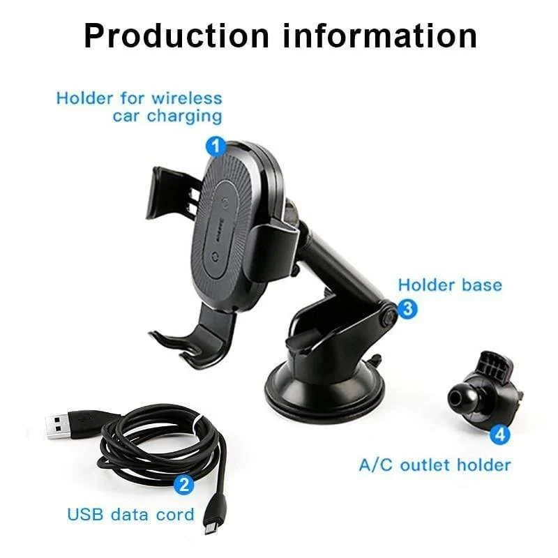 Baseus 2 in1 Qi kabelloses Autoladegerät für iPhone XS Max Samsung S8 Schnelles kabelloses Ladegerät Autohalterung Handyhalterung (schwarz)