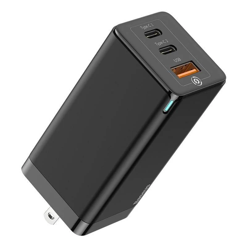 Baseus US Plug GaN Schnellladegerät 65W Schnellladegerät 4.0 3.0 USB C PD Ladegerät 3 USB-Anschlüsse Tragbares Ladegerät Für iPhone Huawei Xiaomi