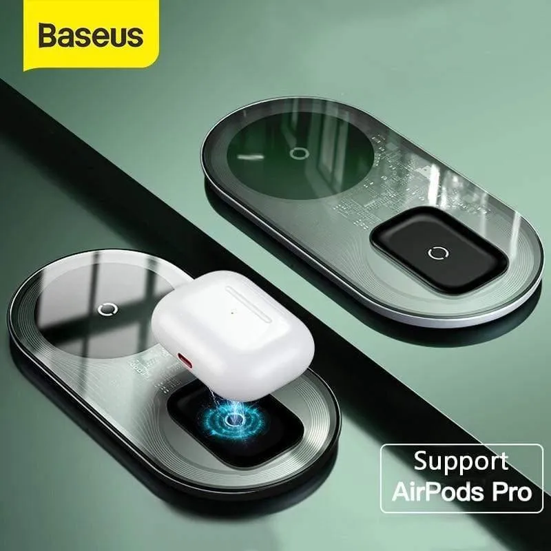 Baseus Qi kabelloses Ladegerät für Airpods Pro iPhone 11 Pro X XS XR 15W Dual kabelloses Ladegerät für Samsung S10 S9 für Büro