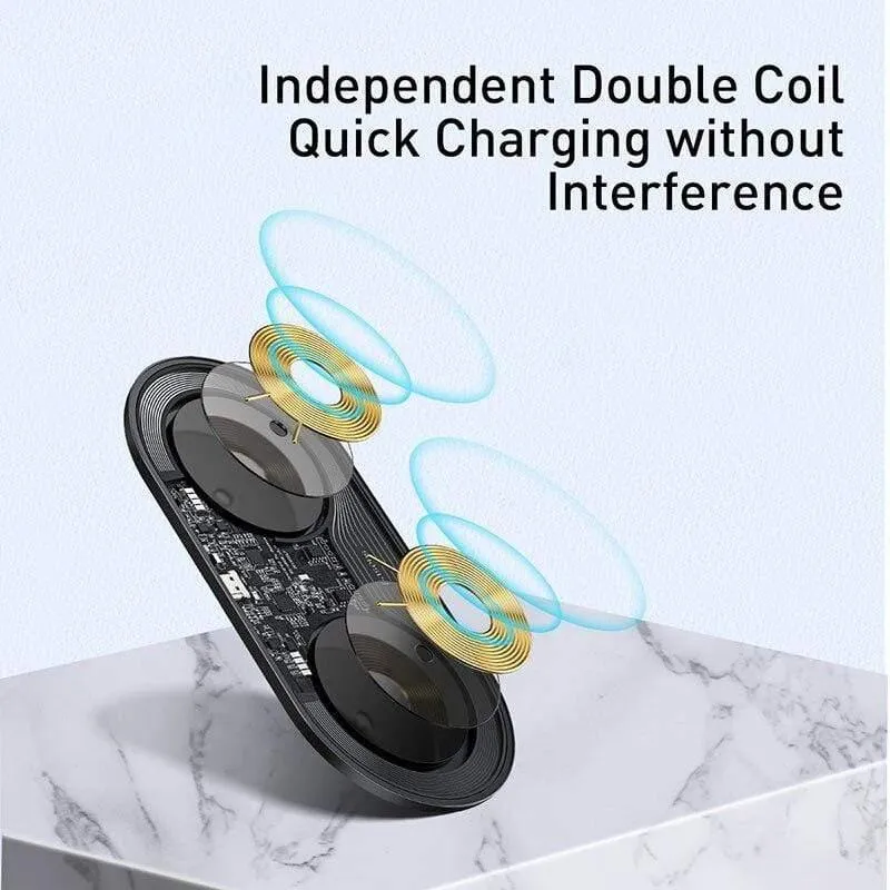 Baseus Qi kabelloses Ladegerät für Airpods Pro iPhone 11 Pro X XS XR 15W Dual kabelloses Ladegerät für Samsung S10 S9 für Büro
