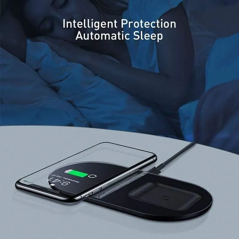 Baseus Qi kabelloses Ladegerät für Airpods Pro iPhone 11 Pro X XS XR 15W Dual kabelloses Ladegerät für Samsung S10 S9 für Büro