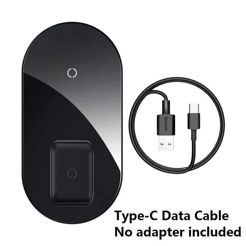 Baseus Qi kabelloses Ladegerät für Airpods Pro iPhone 11 Pro X XS XR 15W Dual kabelloses Ladegerät für Samsung S10 S9 für Büro