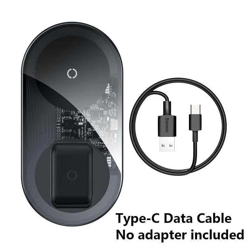 Baseus Qi kabelloses Ladegerät für Airpods Pro iPhone 11 Pro X XS XR 15W Dual kabelloses Ladegerät für Samsung S10 S9 für Büro