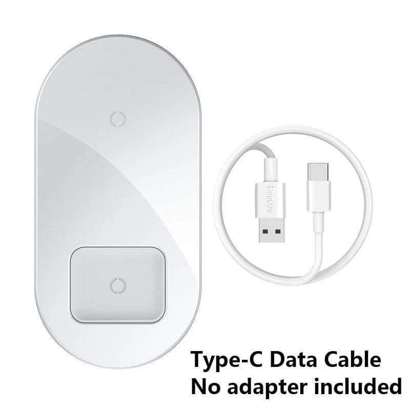 Baseus Qi kabelloses Ladegerät für Airpods Pro iPhone 11 Pro X XS XR 15W Dual kabelloses Ladegerät für Samsung S10 S9 für Büro