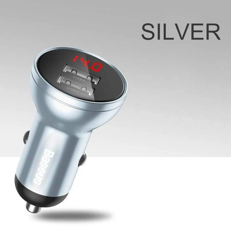 Baseus 24W Dual USB Autoladegerät für iPhone 11 Samsung S9 Handy Ladegerät für Huawei Xiaomi Autotelefon Ladegerät & LED-Display
