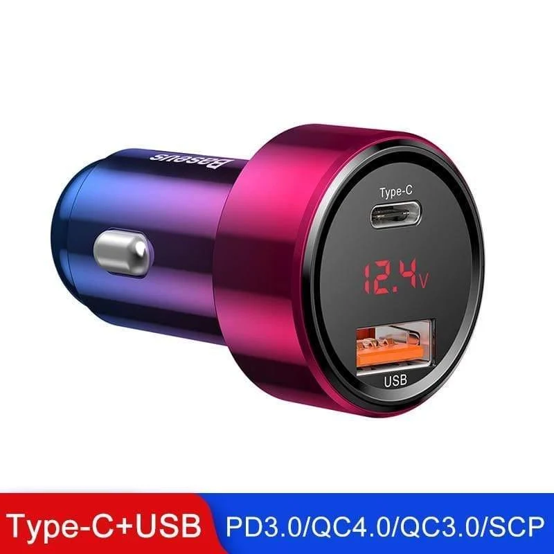 Baseus 45W Quick Charge 4.0 3.0 USB Autoladegerät für Xiaomi Mi Huawei Supercharge SCP QC4.0 QC3.0 Schnelles PD USB C Autoladegerät